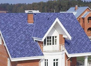 Фиолетовая крыша дома